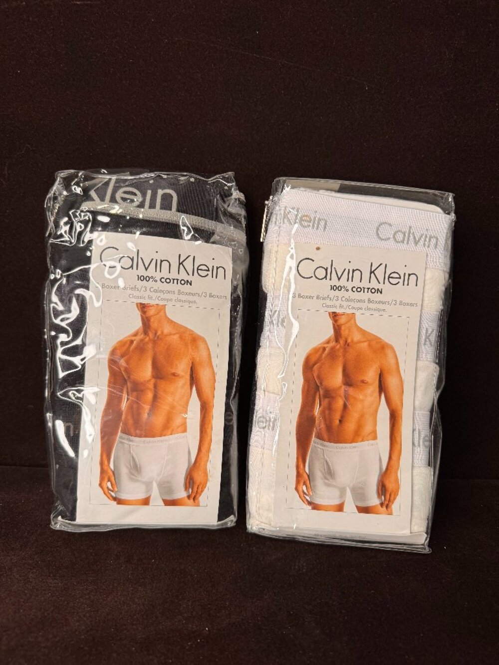 NWT Calvin Klein Lot of 2 Men's 100% Cotton Boxer Briefs 3 pk Size  L 36-38